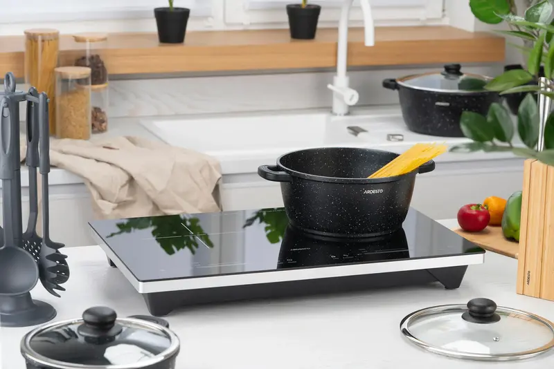 Каструля зі скляною кришкою Ardesto Gemini Anzio, 2.5л, алюміній, чорний - фото - №11