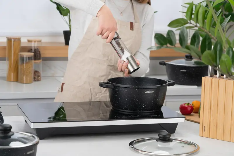 Каструля зі скляною кришкою Ardesto Gemini Anzio, 4.4л, алюміній, чорний - фото - №10