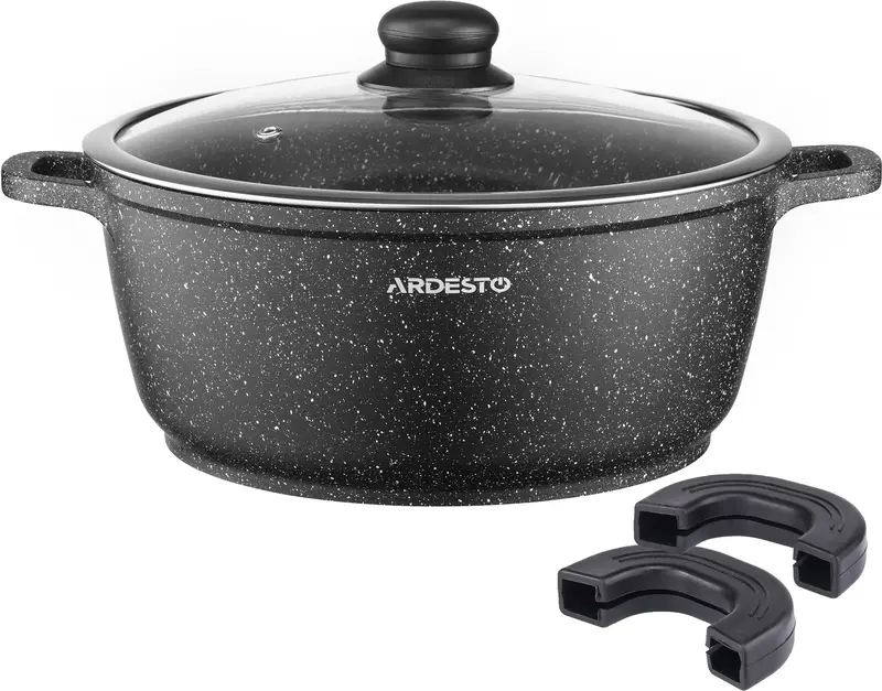 Каструля зі скляною кришкою Ardesto Gemini Anzio, 3.1л, алюміній, чорний - фото - №10
