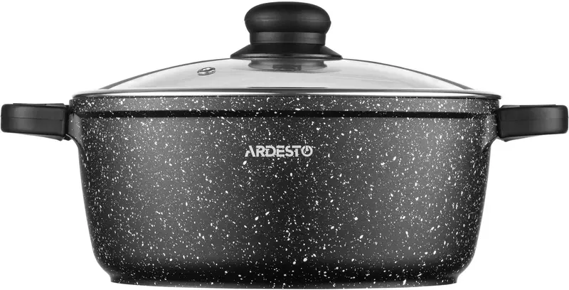 Каструля зі скляною кришкою Ardesto Gemini Anzio, 3.1л, алюміній, чорний - фото - №2