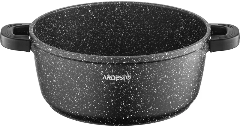 Каструля зі скляною кришкою Ardesto Gemini Anzio, 3.1л, алюміній, чорний - фото - №1