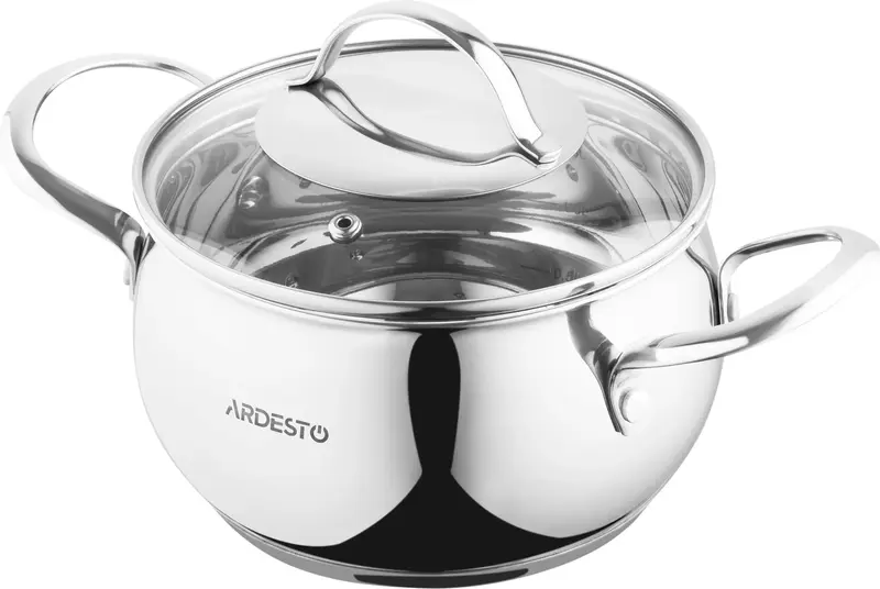 Каструля зі скляною кришкою Ardesto Gemini Liguria, 2.2л, нержавіюча сталь - фото - №0