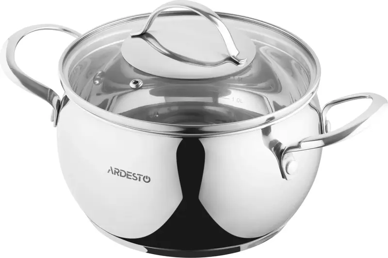 Каструля зі скляною кришкою Ardesto Gemini Liguria, 3л, нержавіюча сталь - фото - №0