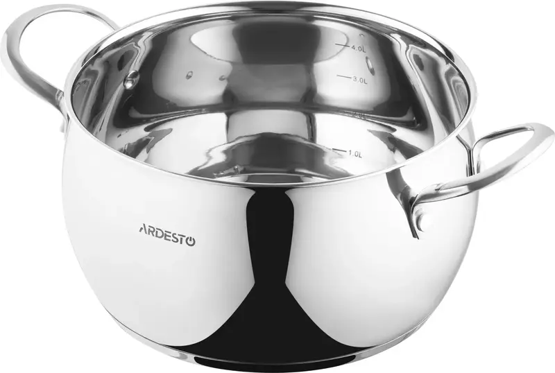 Каструля зі скляною кришкою Ardesto Gemini Liguria, 5л, нержавіюча сталь - фото - №1