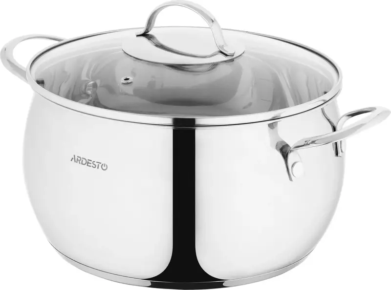 Каструля зі скляною кришкою Ardesto Gemini Liguria, 6.4л, нержавіюча сталь - фото - №2