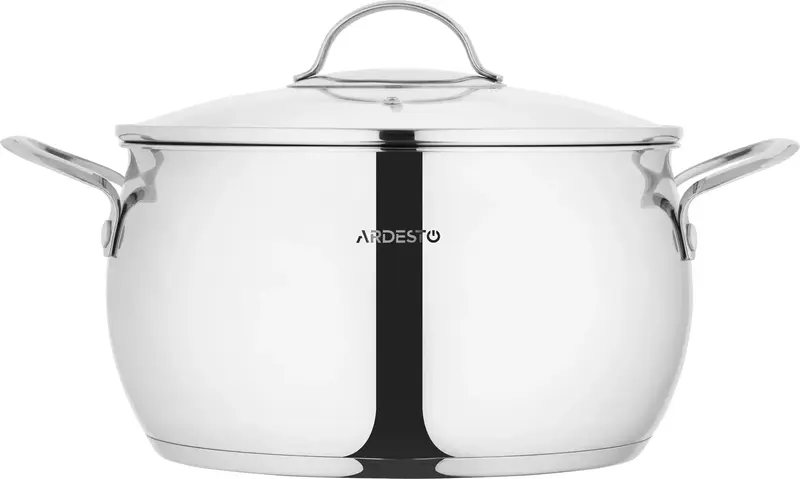 Каструля зі скляною кришкою Ardesto Gemini Liguria, 6.4л, нержавіюча сталь - фото - №0