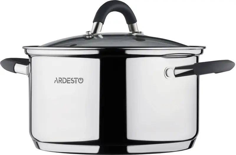 Каструля зі скляною кришкою Ardesto Gemini Salerno, 2.3л, нержавіюча сталь, силікон - фото - №2