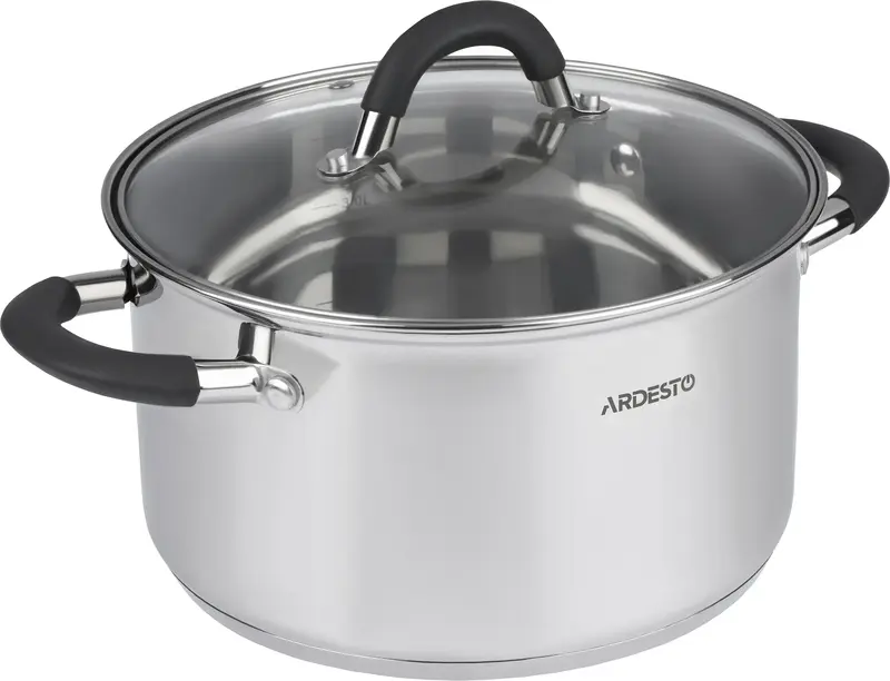 Каструля зі скляною кришкою Ardesto Gemini Salerno, 2.3л, нержавіюча сталь, силікон - фото - №0