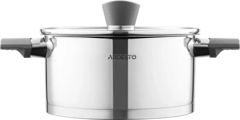 Каструля зі скляною кришкою Ardesto Gemini Trento, 3л, нержавіюча сталь, бакеліт - фото - №2