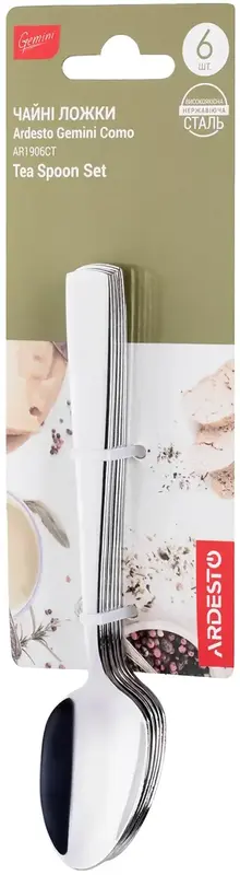 Набір чайних ложок Ardesto Gemini Como, 6 приборів, нержавіюча сталь (AR1906CT) - фото - №3