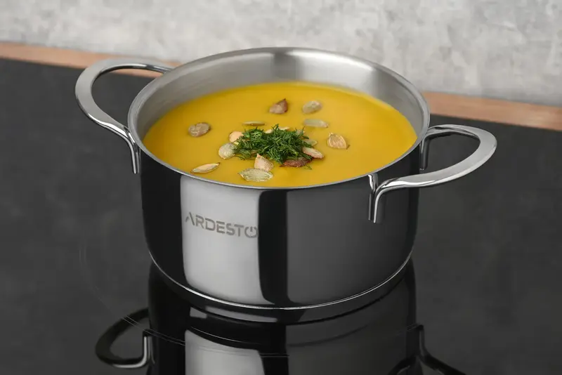 Каструля зі скляною кришкою Ardesto Luna,0.9л, нержавіюча сталь - фото - №4