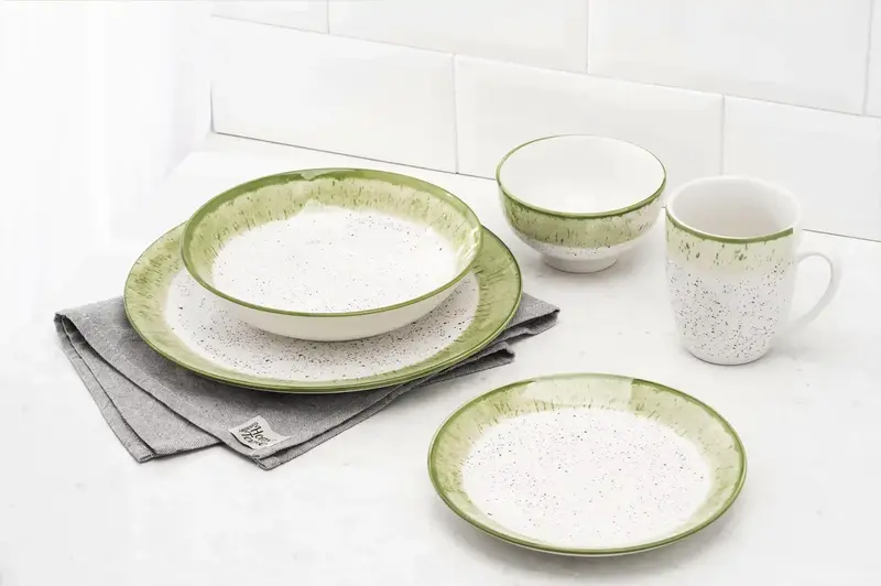 Салатник Ardesto Siena, 11.5см, порцеляна, біло-зелений (AR2914SWG) - фото - №4