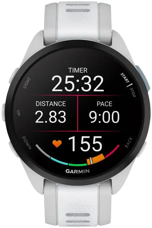 Смарт-годинник GARMIN Forerunner 165 Music, силіконовий ремінець кольору туманно-сірий/білий камінь (010-02863-31) фото