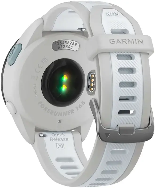 Смарт-часы GARMIN Forerunner 165, силиконовый ремешок цвета туманно-серый/белый камень (010-02863-21) фото