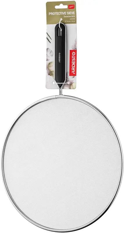 Захисне сито Ardesto Gemini, 26см, нержавіюча сталь, пластик, чорний (AR3026B) - фото - №5