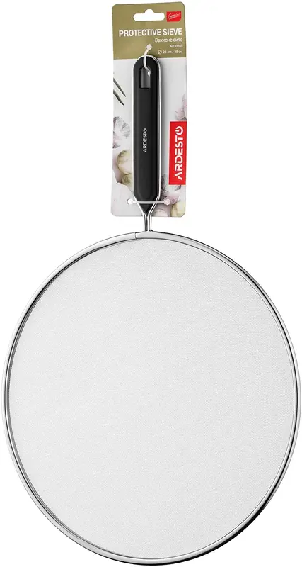 Захисне сито Ardesto Gemini, 28см, нержавіюча сталь, пластик, чорний (AR3028B) - фото - №5