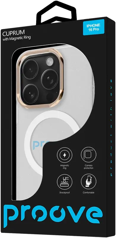 Чохол для iPhone 16 Pro Proove Cuprum Case with Magnetic Ring (White) - фото - №2