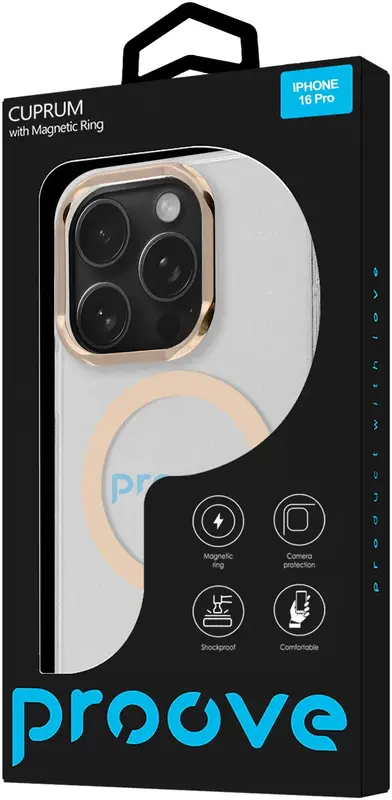 Чохол для iPhone 16 Pro Proove Cuprum Case with Magnetic Ring (Cream) - фото - №2
