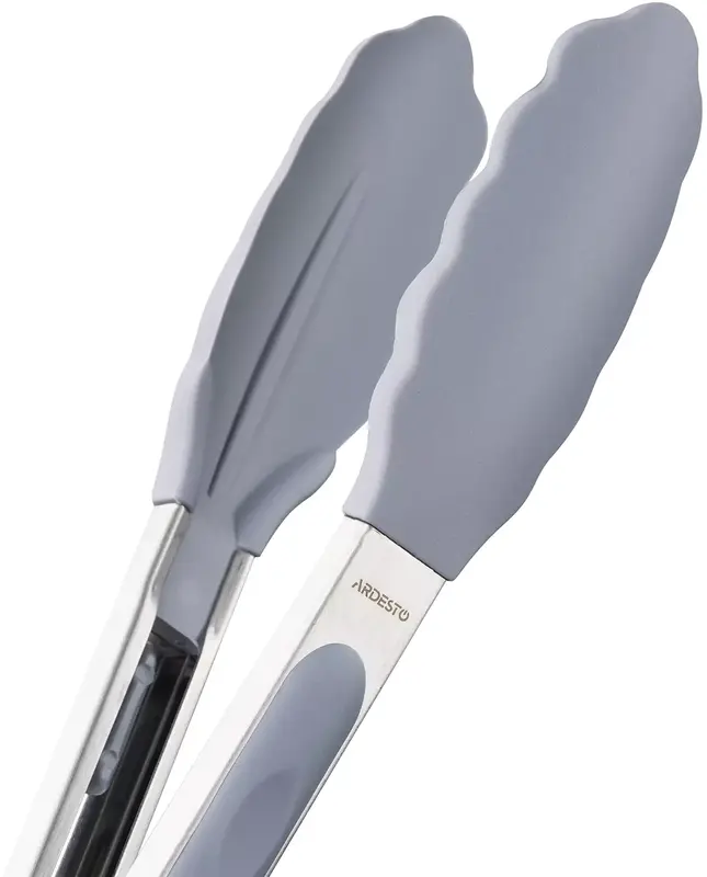 Щипці кухонні Ardesto Midori, 28см, силікон, нержавіюча сталь, сірий (AR3022GS) - фото - №4