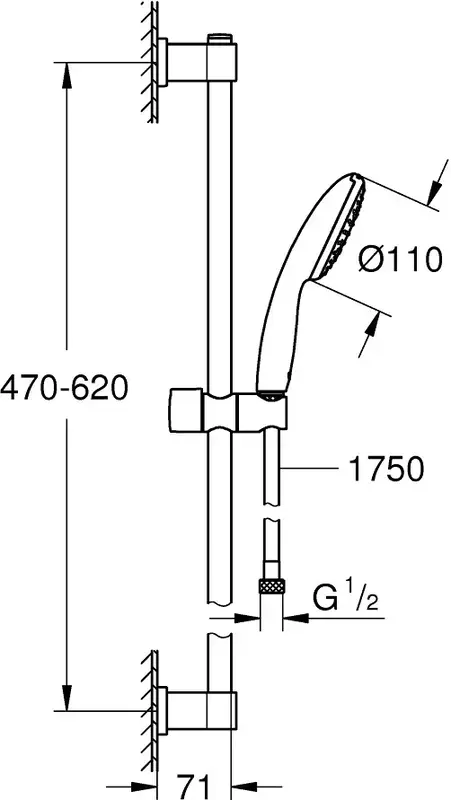 Душовий гарнітур Grohe Vitalio Start 110 (27942001) фото