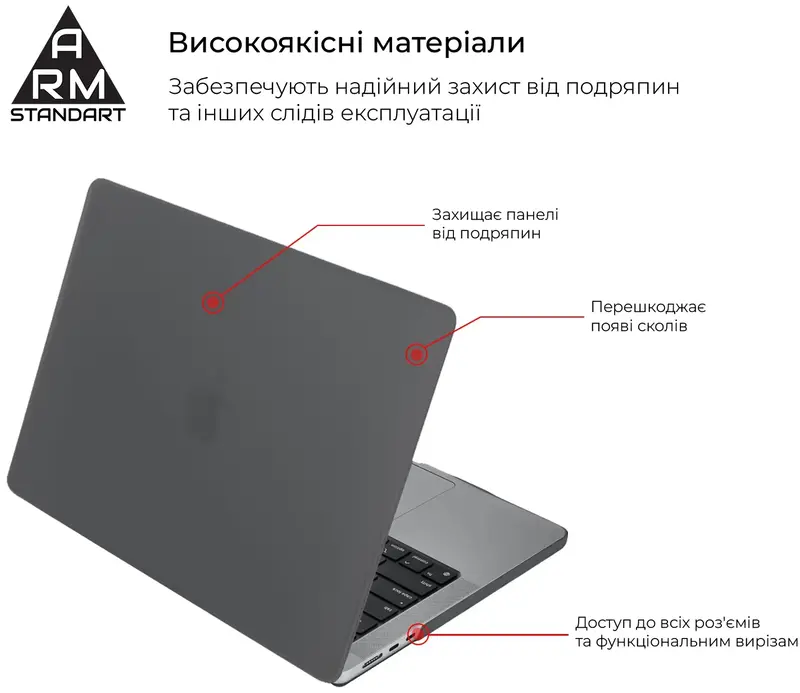 Накладка для MacBook Air 15.3 M3/M2 ArmorStandart Air Shell Grey (ARM80465) - фото - №3