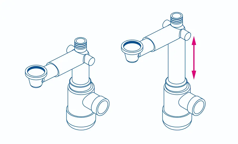 Сифон Deante Space-Saver Lux телескопічний, білий (NHC_633K) фото