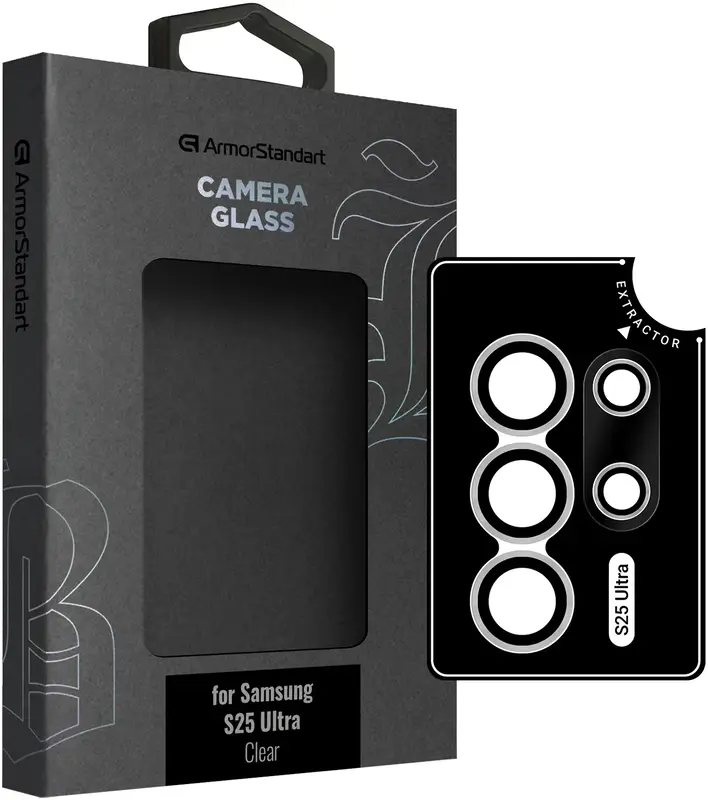 Захисне скло для камери для Samsung S25 Ultra ArmorStandart Supreme Black Icon Black Titanium (ARM83222) - фото - №0