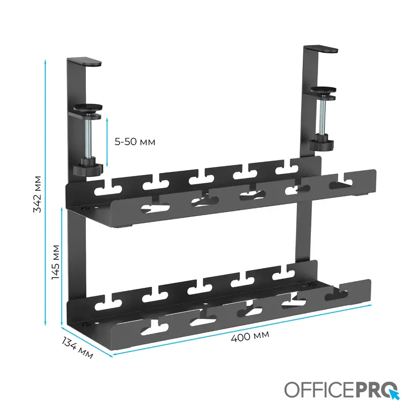 Органайзер для зберігання кабелів Officepro CT510B Black фото