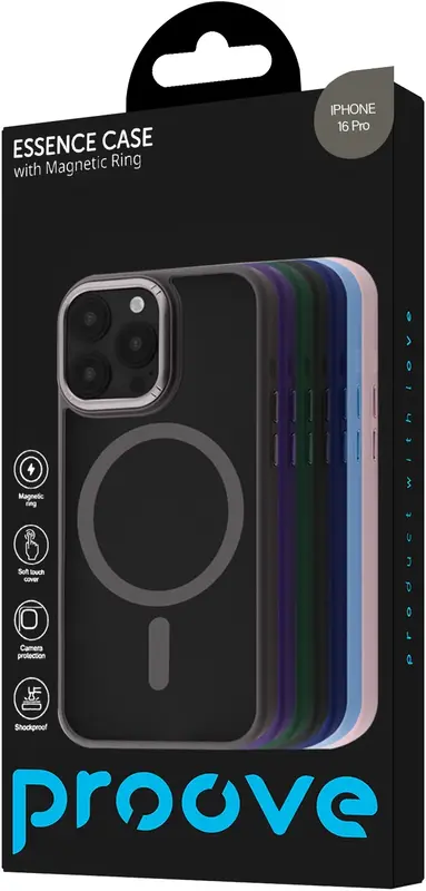 Чохол для iPhone 16 Pro Proove Essence Case with Magnetic Ring (Titanium) фото