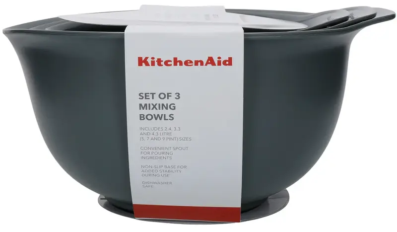 Набір мисок для змішування KitchenAid Coreline 3шт, 2,4/3,3/4,3 л, сірий (KQG175OSCGG) - фото - №6