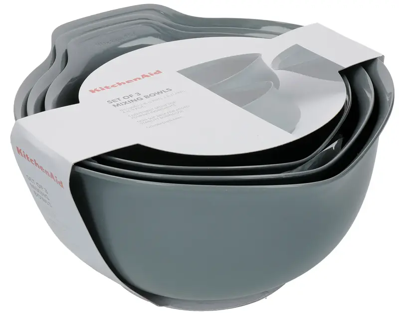 Набір мисок для змішування KitchenAid Coreline 3шт, 2,4/3,3/4,3 л, сірий (KQG175OSCGG) - фото - №7