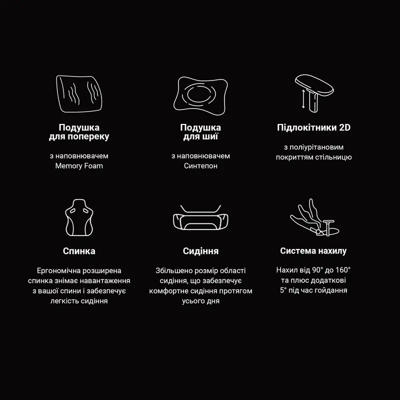 Ігрове крісло Anda Seat Phantom 3 Pro Size L (Black Fabric) AD18YC-06-B-F фото