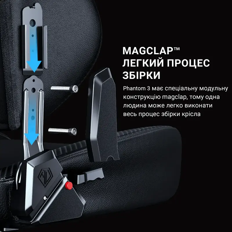Ігрове крісло Anda Seat Phantom 3 Pro Size L (Black Fabric) AD18YC-06-B-F фото