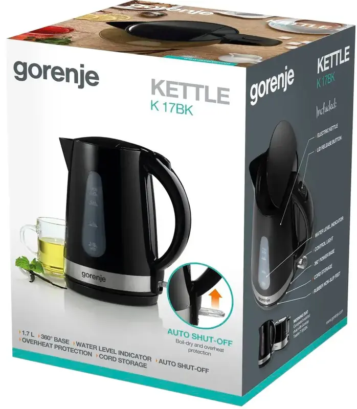 Електрочайник Gorenje K17BK - фото - №6