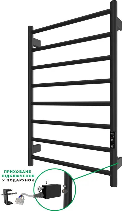 Полотенцесушитель Ardesto электрический Classik-TR K, 770x530х80мм, черный матовый (6.1.0602.06.BM) фото