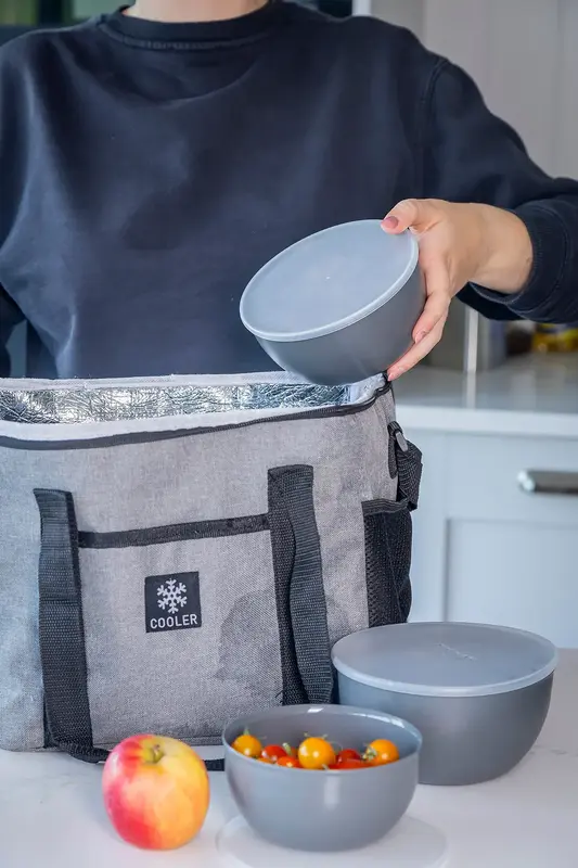 Набір мисок із кришкою KitchenAid Coreline, 4 шт, 355/591/828/1065 мл, сірий (KQG176OSCGG) - фото - №12