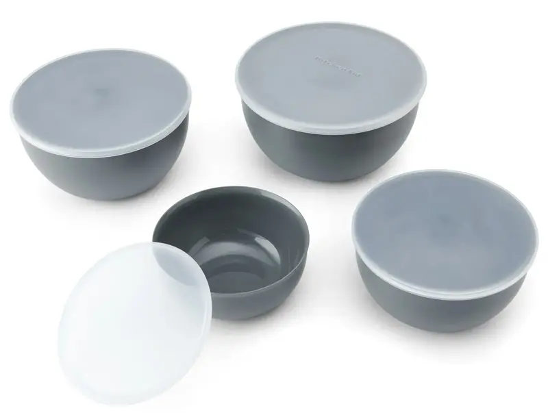 Набір мисок із кришкою KitchenAid Coreline, 4 шт, 355/591/828/1065 мл, сірий (KQG176OSCGG) - фото - №3