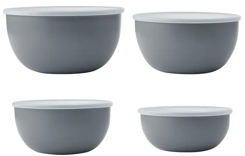 Набір мисок із кришкою KitchenAid Coreline, 4 шт, 355/591/828/1065 мл, сірий (KQG176OSCGG) - фото - №1