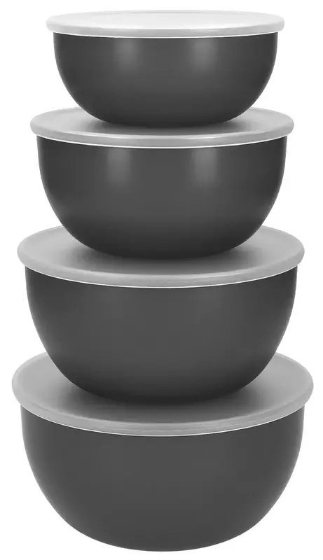 Набір мисок із кришкою KitchenAid Coreline, 4 шт, 355/591/828/1065 мл, сірий (KQG176OSCGG) - фото - №0
