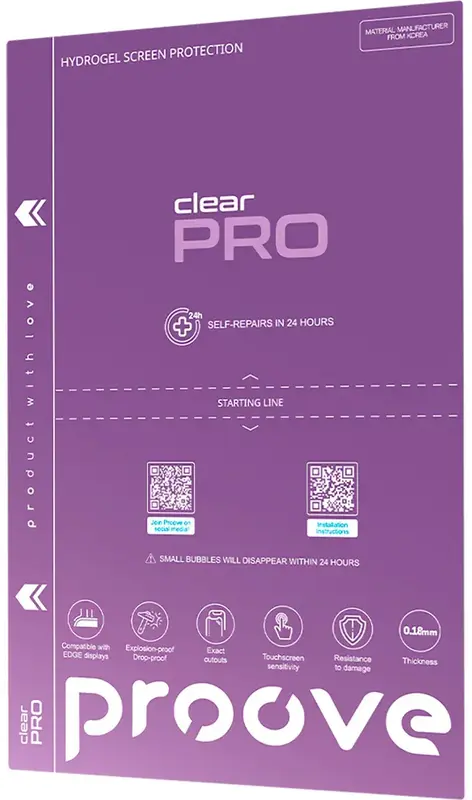 Захисна гідрогелева плівка Proove Hydrogel Screen Protection PRO Clear 10 - фото - №0