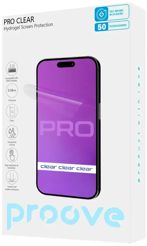 Захисна гідрогелева плівка Proove Hydrogel Screen Protection PRO Clear 10 - фото - №1