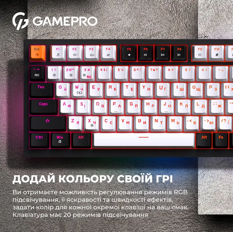 Клавиатура игровая GamePro MK160B Hot-Swap RGB (Black) фото