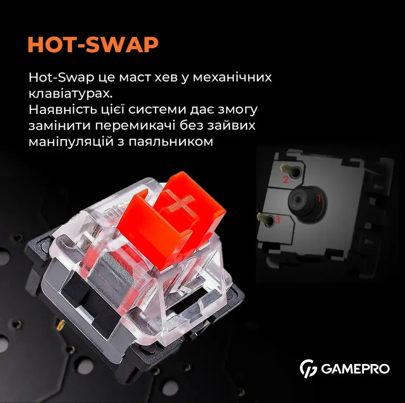 Клавиатура игровая GamePro MK160B Hot-Swap RGB (Black) фото
