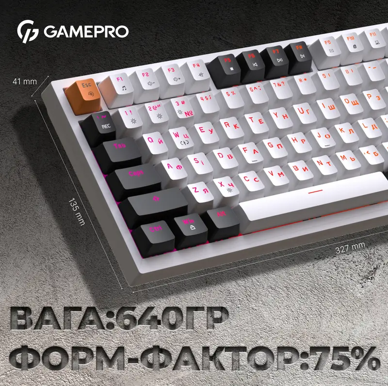 Клавиатура игровая GamePro MK160W Hot-Swap RGB (White) фото