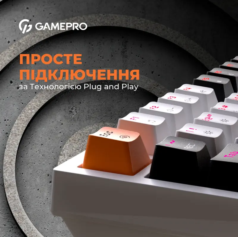 Клавиатура игровая GamePro MK160W Hot-Swap RGB (White) фото