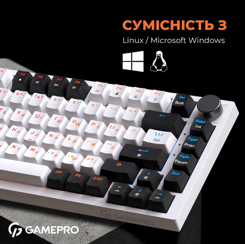 Клавиатура игровая GamePro MK160W Hot-Swap RGB (White) фото