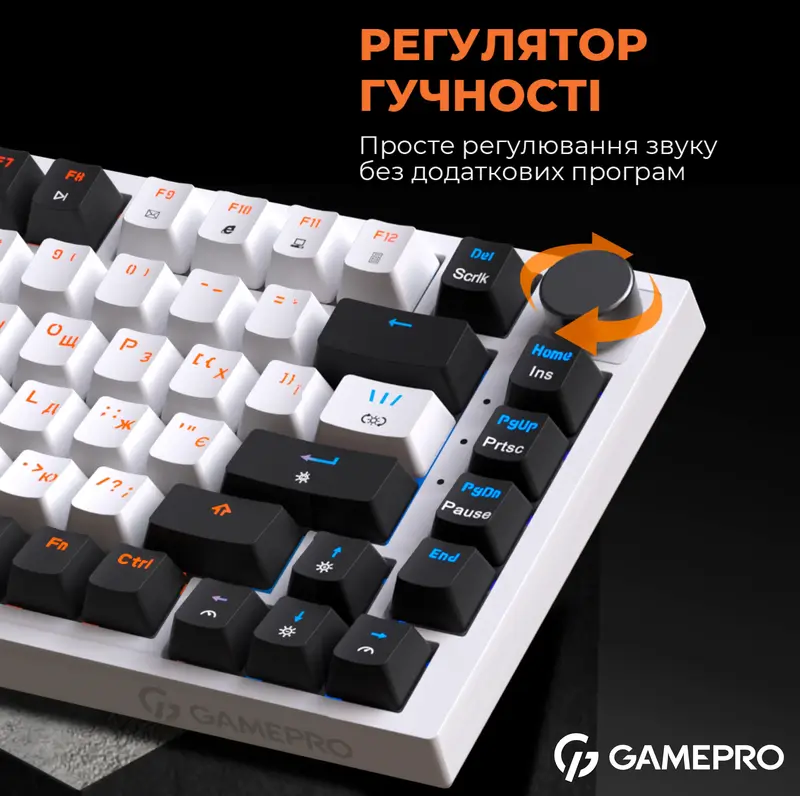 Клавиатура игровая GamePro MK160W Hot-Swap RGB (White) фото