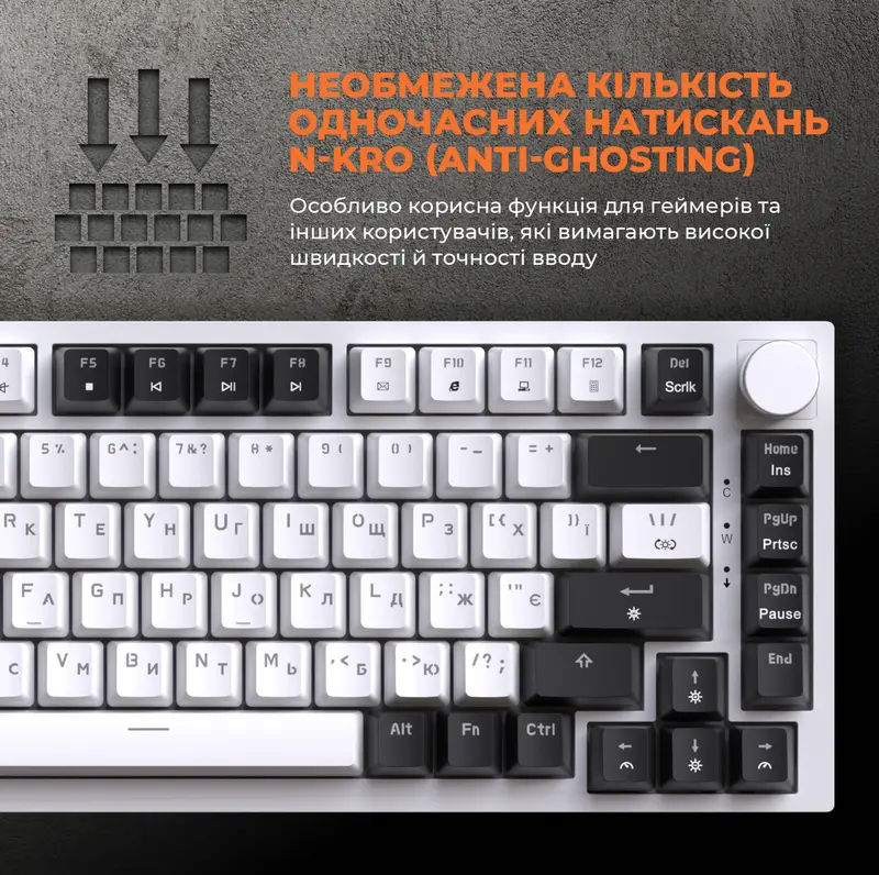 Клавиатура игровая GamePro MK160W Hot-Swap RGB (White) фото