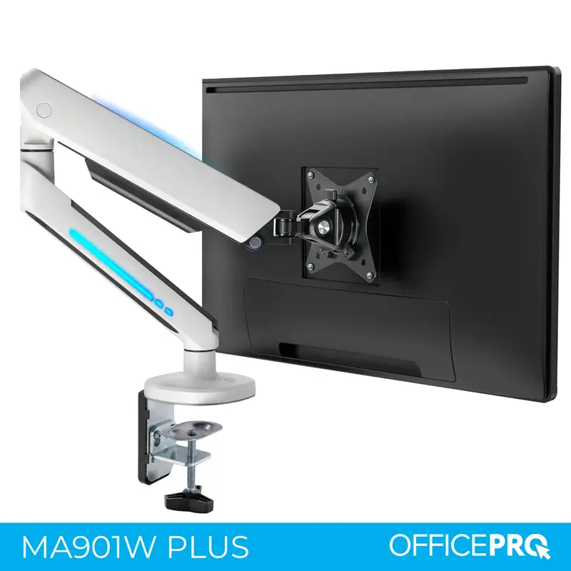 Настольный крепеж для монитора OfficePro MA901W plus 17-32" 2-9 кг RGB White - фото - №5