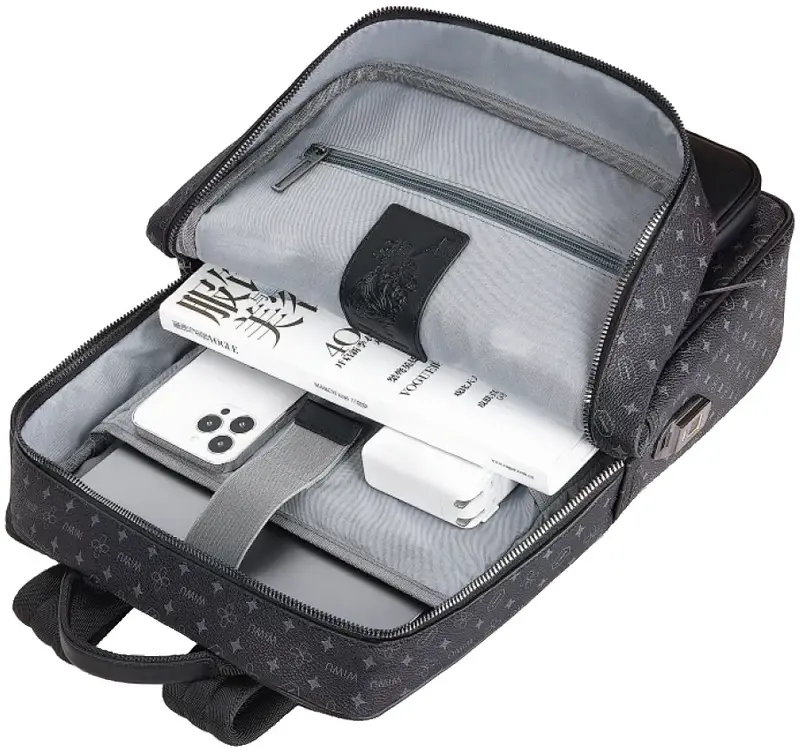 Рюкзак WIWU Master Fingerprint Lock Backpack (Black) - фото - №4